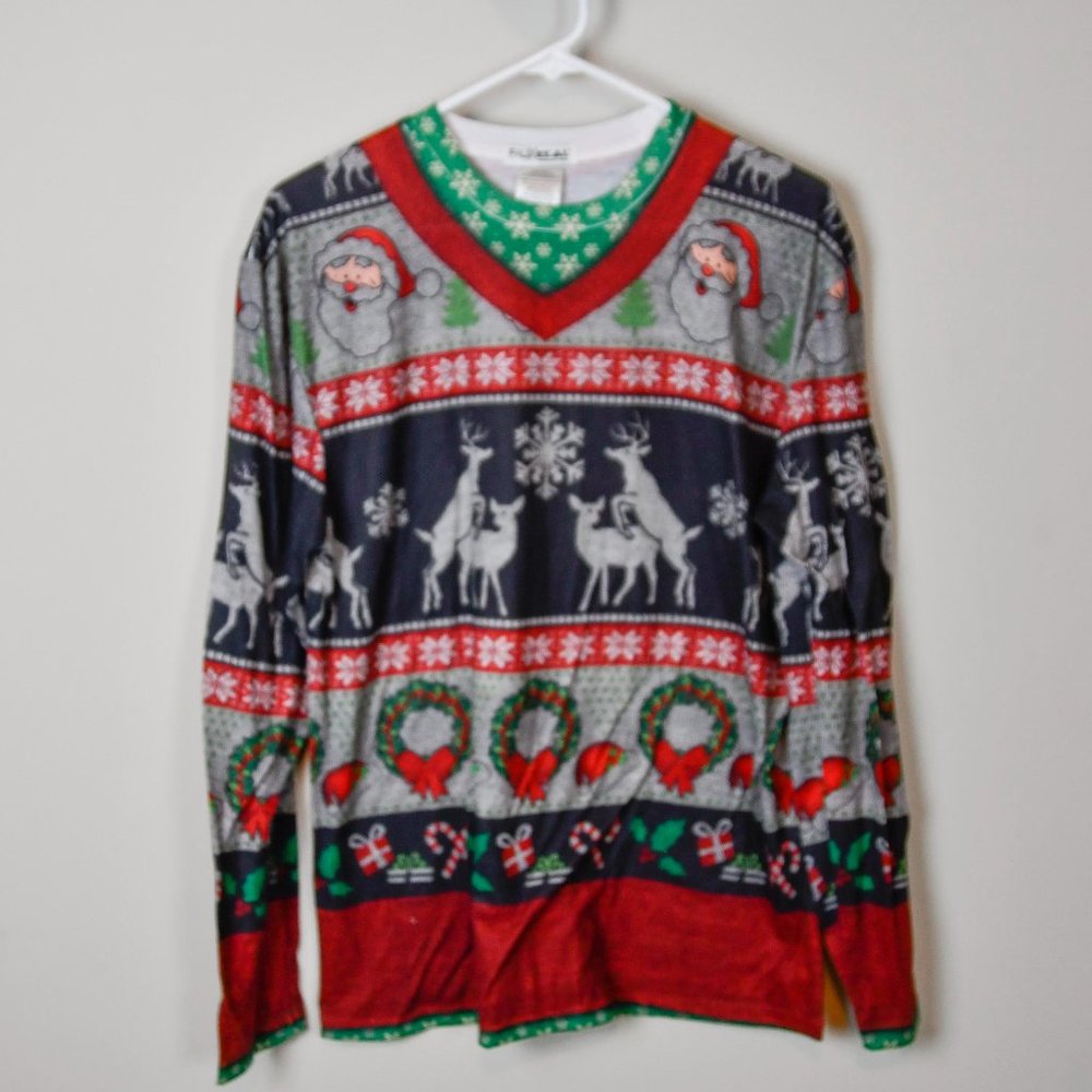 Naughty Reindeer Christmas Long Sleeve T-Shirt